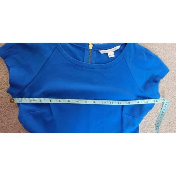 Diane Von Furstenberg Dress Mini Women’s 6 Blue Delyse Zipper Back - Picture 10 of 14